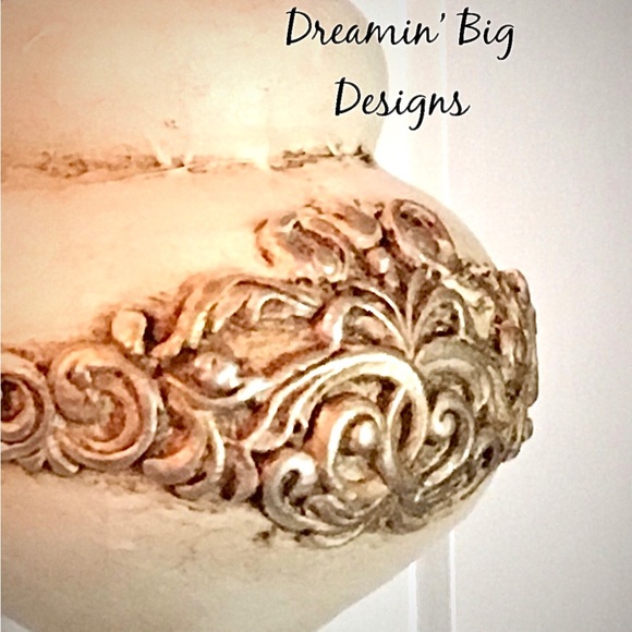 EMBELLISHED Hand Painted Top Shape Paper Mache Christmas Tree Ornament Gift - Picture 5 of 6